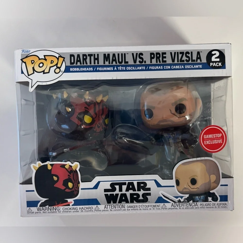 Star Wars Darth Maul vs Pre Vizsla 2-Pack Funko Pop GameStop Exclusive NEW